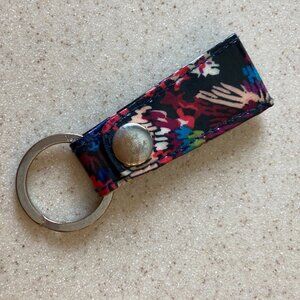 Vera Bradley Loop Key Ring Midnight Wildflowers